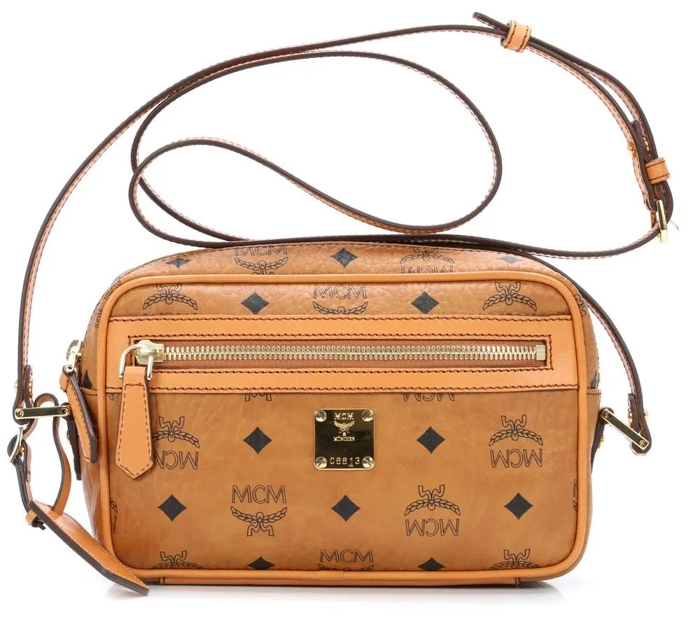  MCM Heritage Line Borsa a spalla pelle sintetica cognac  