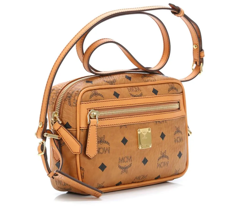  MCM Heritage Line Borsa a spalla pelle sintetica cognac  
