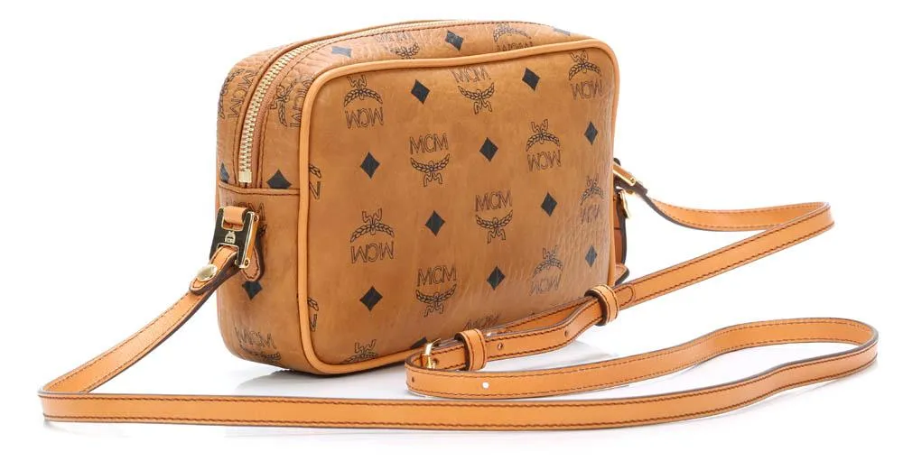  MCM Heritage Line Borsa a spalla pelle sintetica cognac  