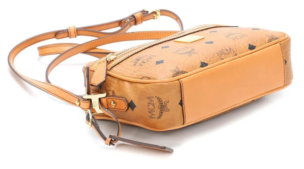  MCM Heritage Line Borsa a spalla pelle sintetica cognac  