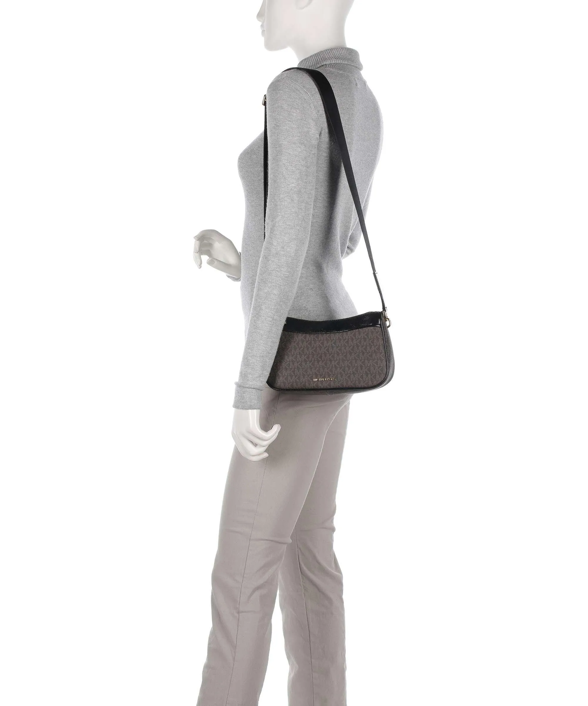  Michael Kors Jet Set Borsa a tracolla tela marrone scuro  