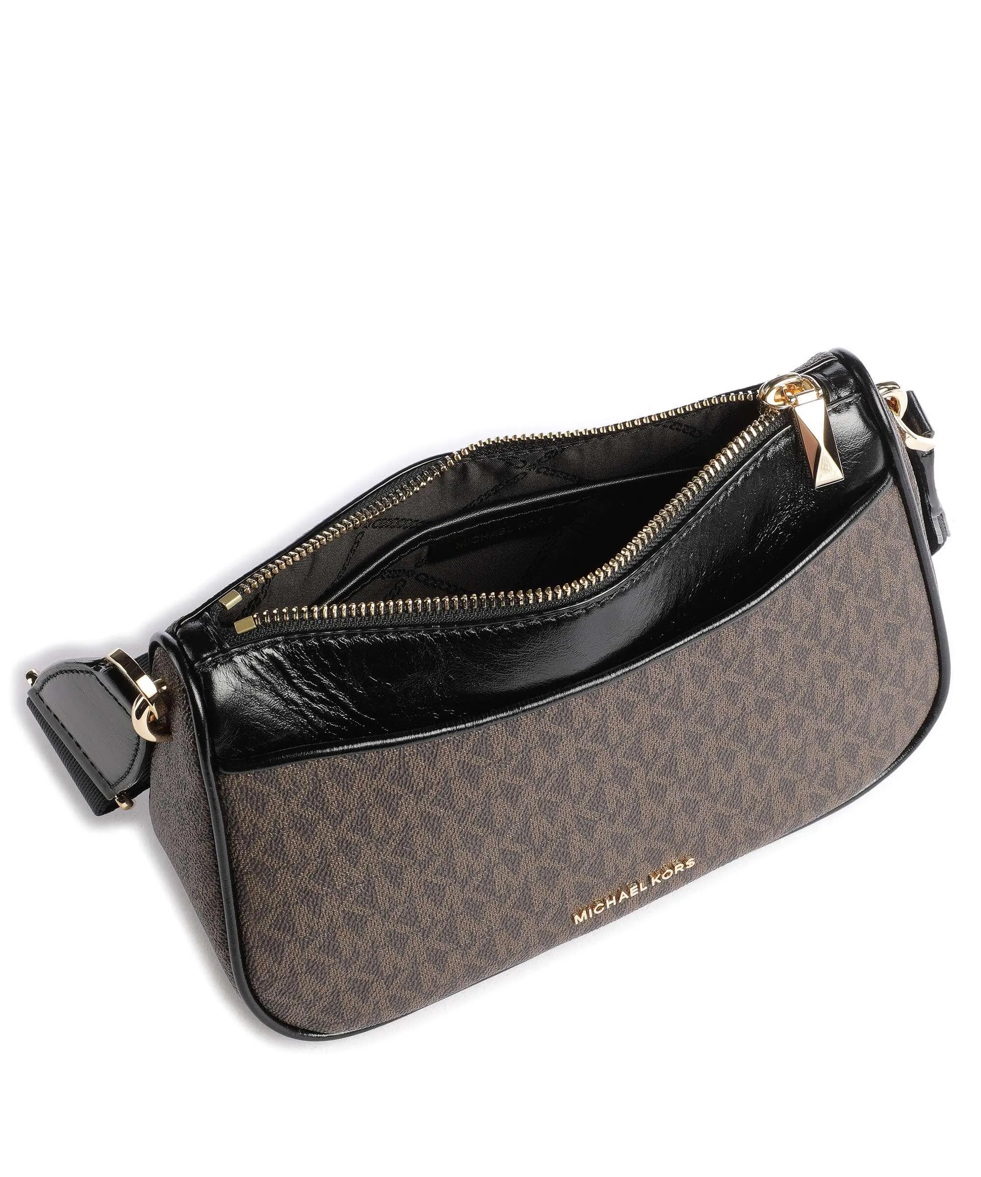  Michael Kors Jet Set Borsa a tracolla tela marrone scuro  