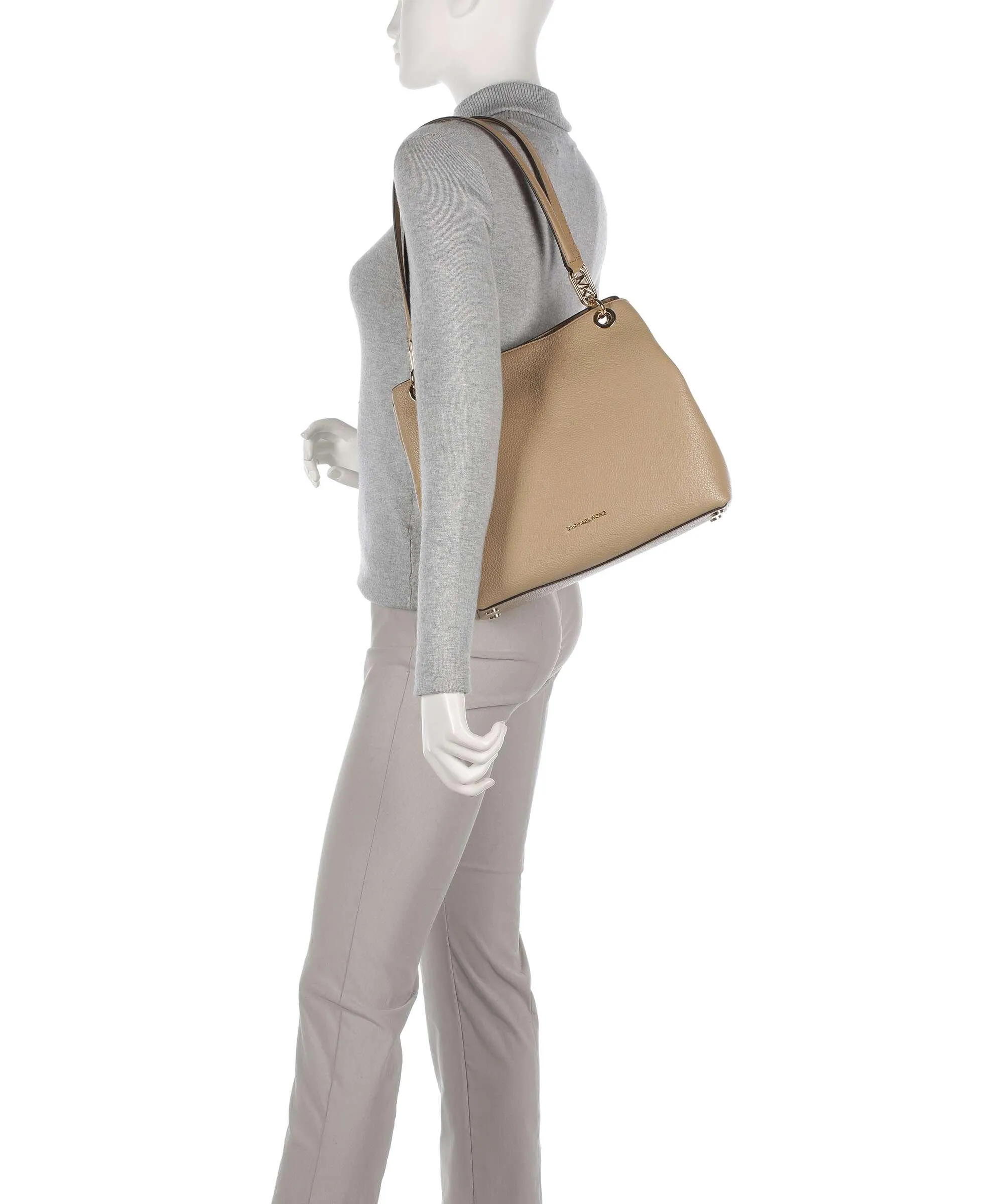  Michael Kors Kensington Borsa hobo pelle di vacchetta grana marrone chiaro  