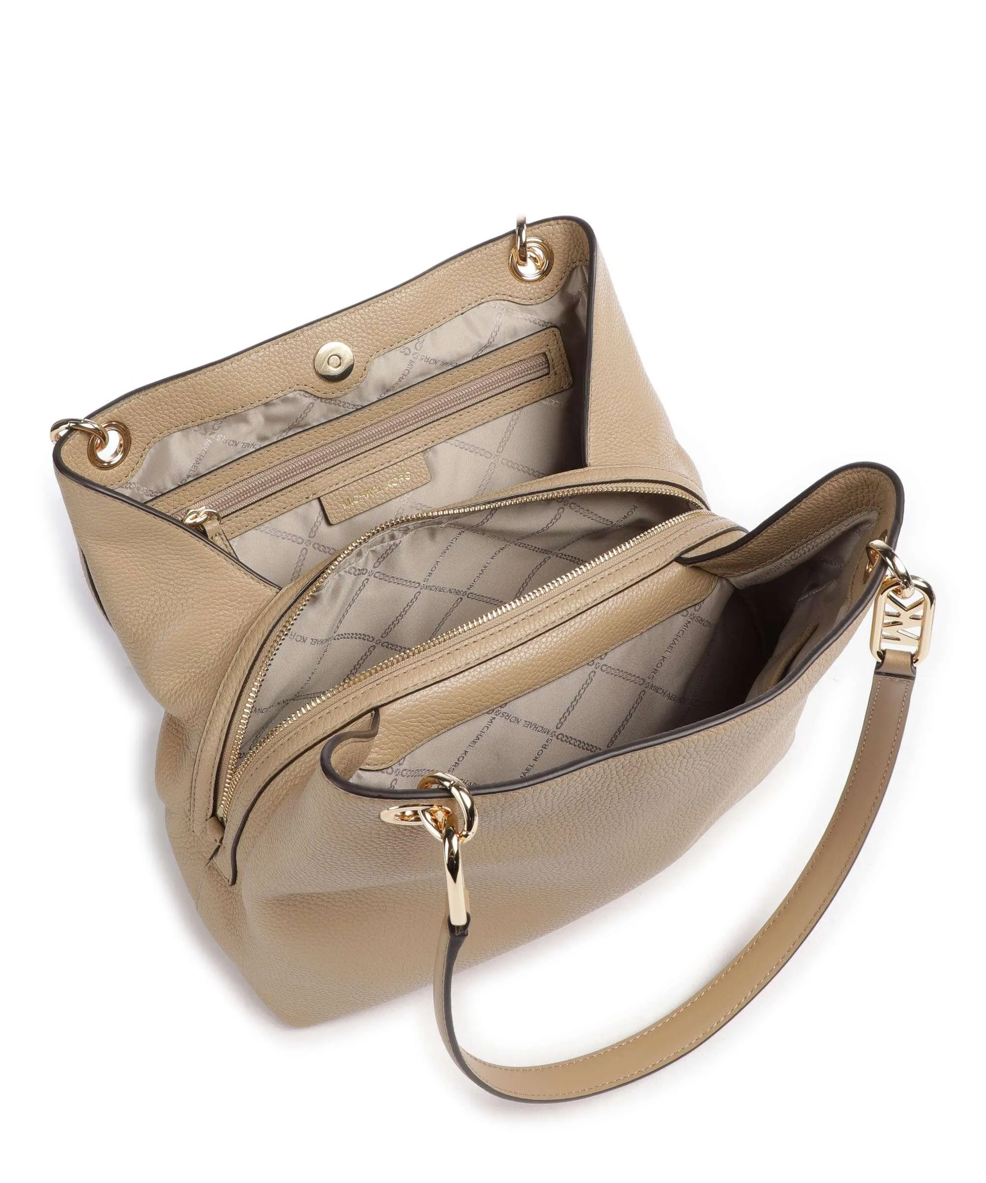  Michael Kors Kensington Borsa hobo pelle di vacchetta grana marrone chiaro  