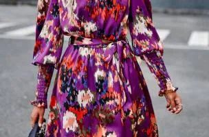 Miniabito elegante stampato, lilla
