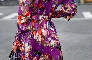 Miniabito elegante stampato, lilla