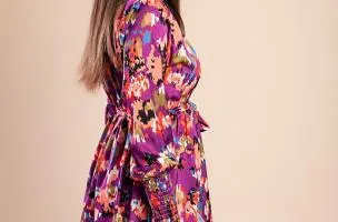 Miniabito elegante stampato, lilla