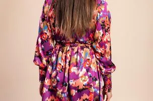 Miniabito elegante stampato, lilla