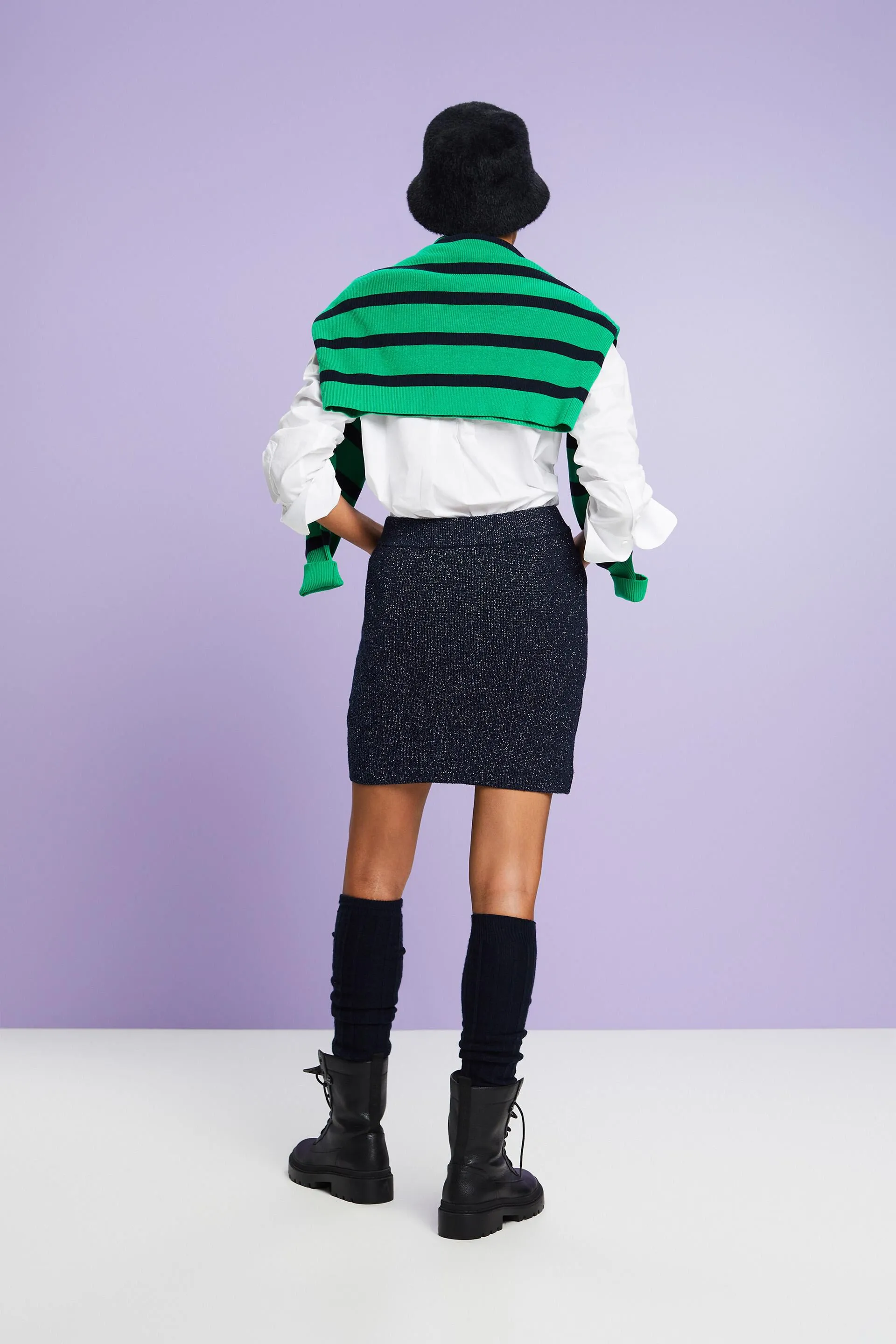 Minigonna in maglia lamé
