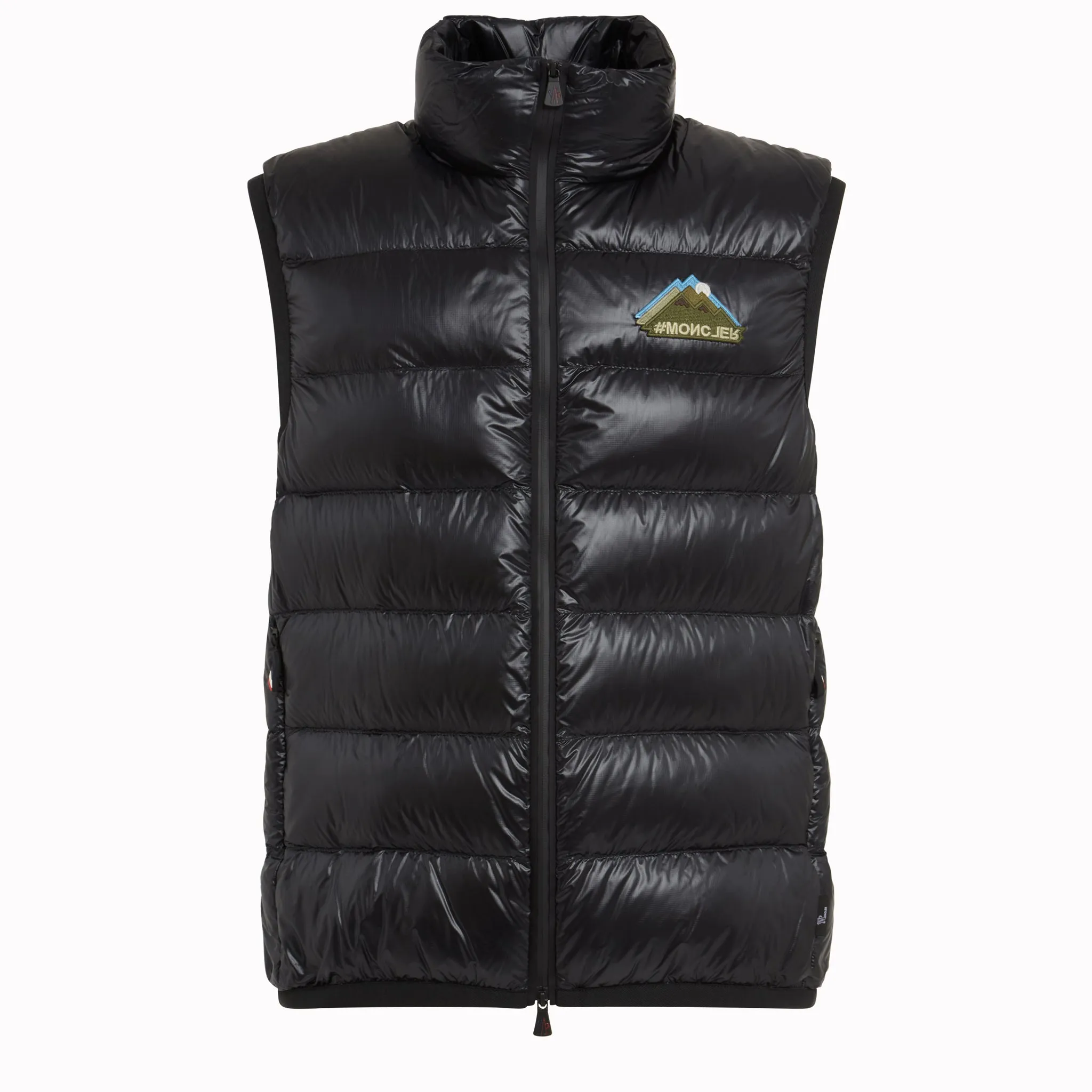 MONCLER  Gilet imbottito in tessuto nero