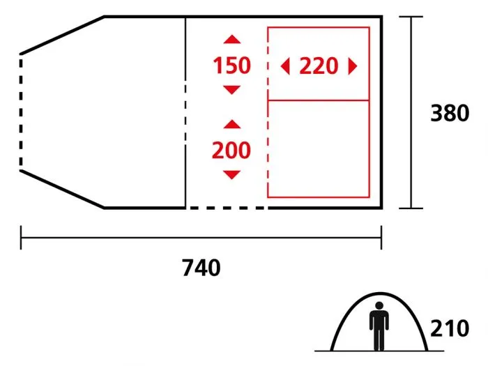 Obelink Bahama 5 Plus tenda a tunnel