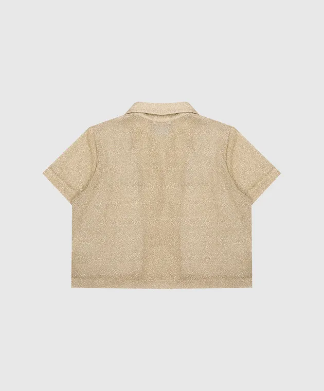 Oseree Camicia bowling Osemini Lumiere beige per bambini con lurex LCS216GLUREX