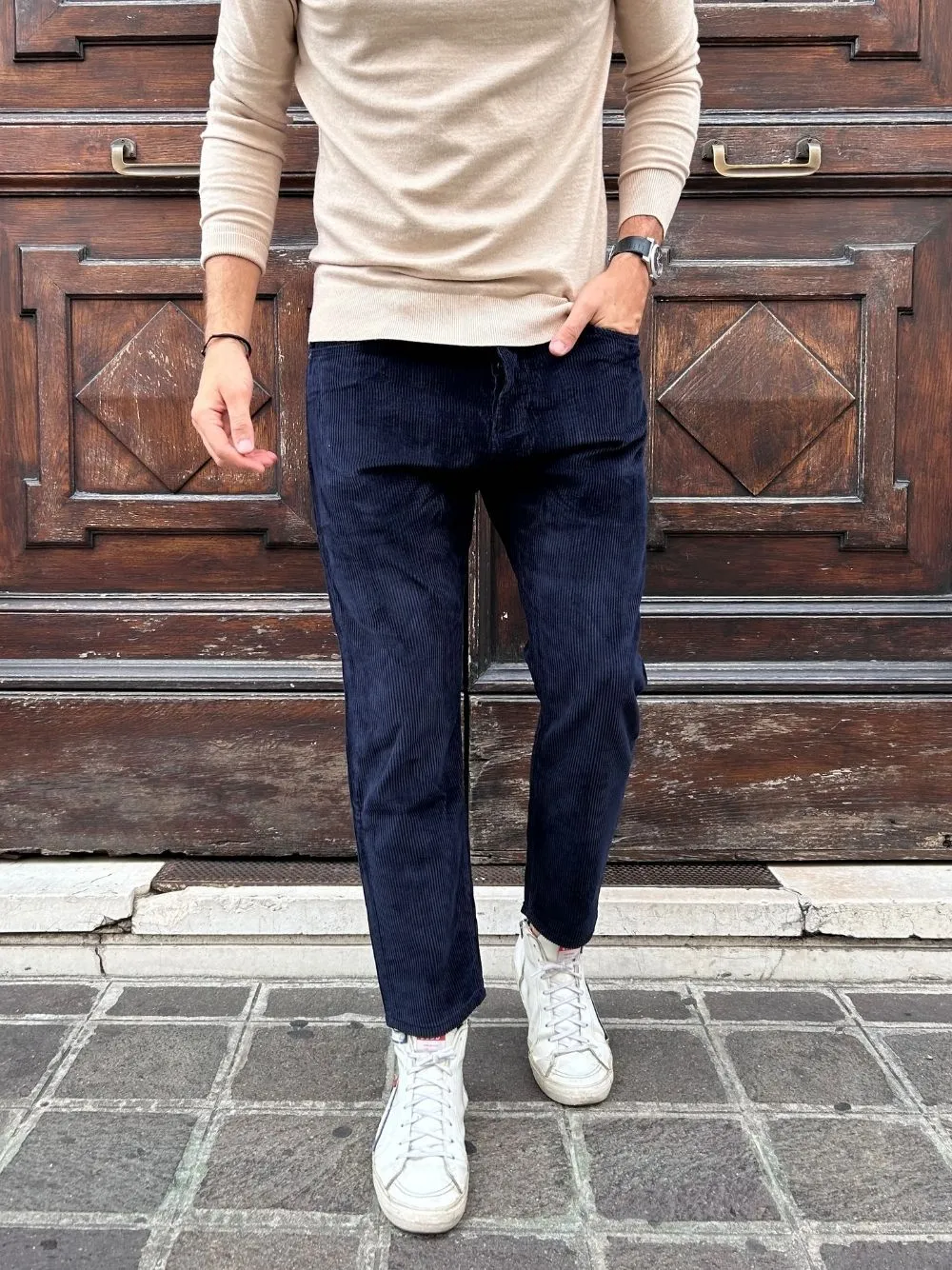 Pantalone coste velluto carrot