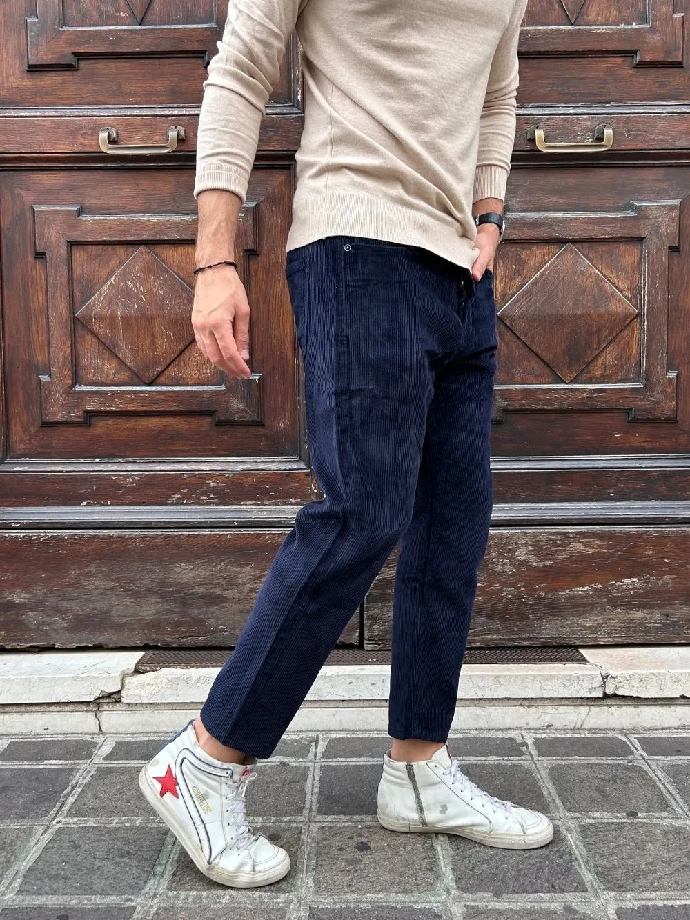 Pantalone coste velluto carrot