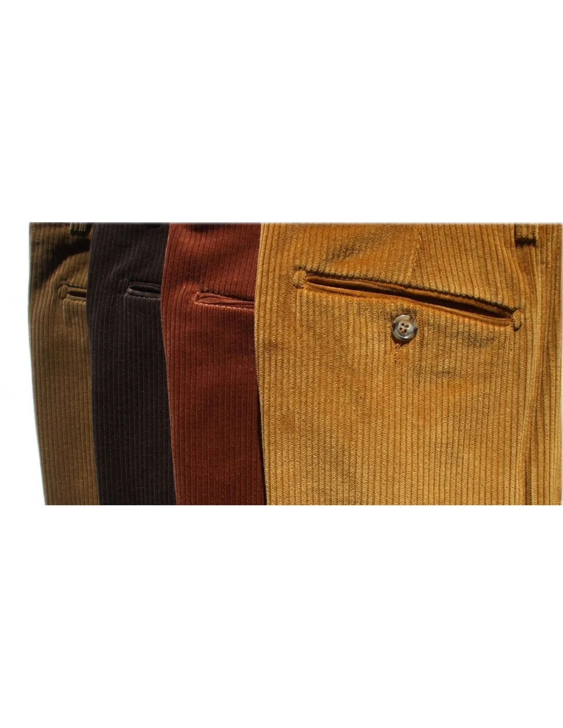 Pantalone in cotone Velluto a coste colore Rubino