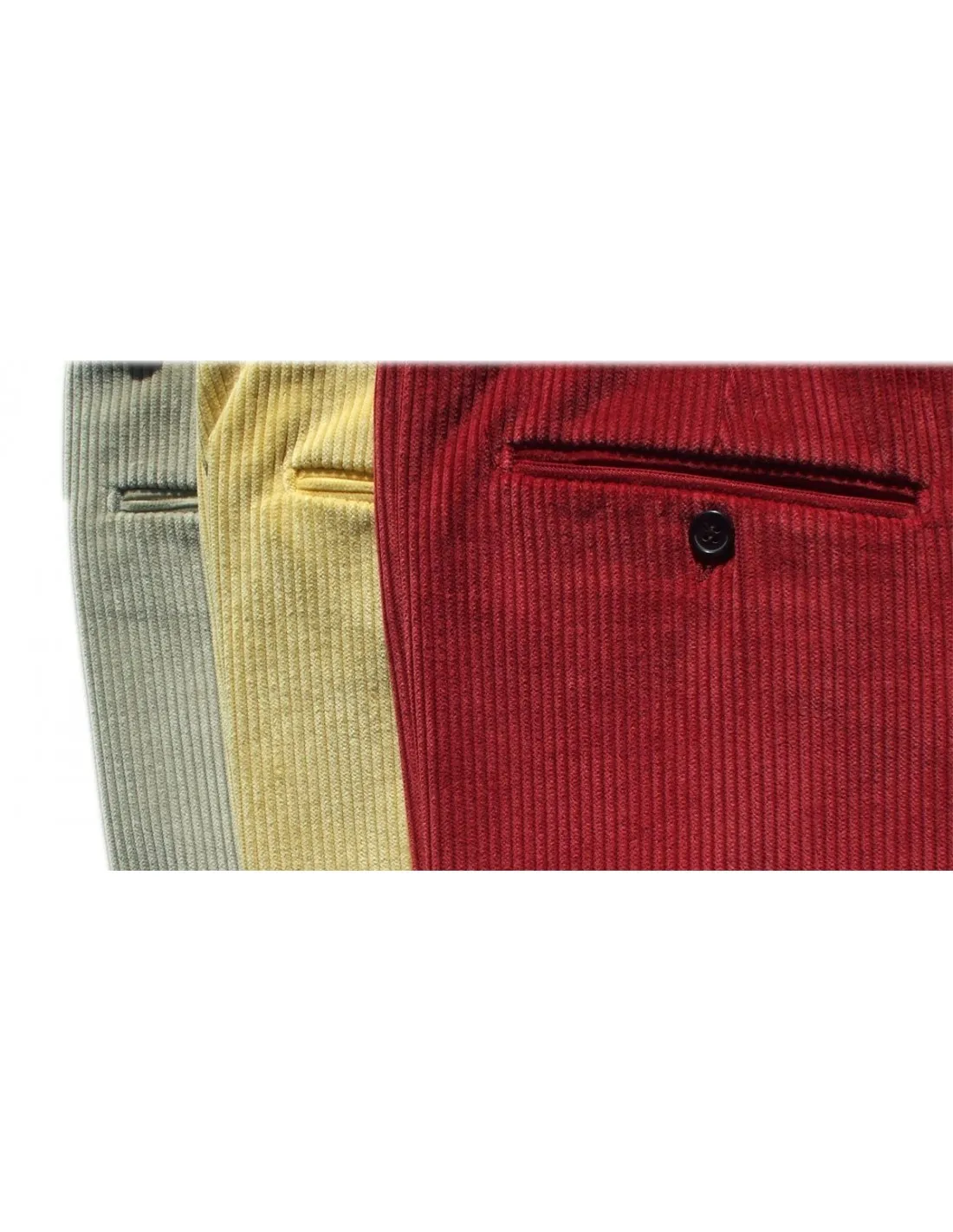Pantalone in cotone Velluto a coste colore Rubino
