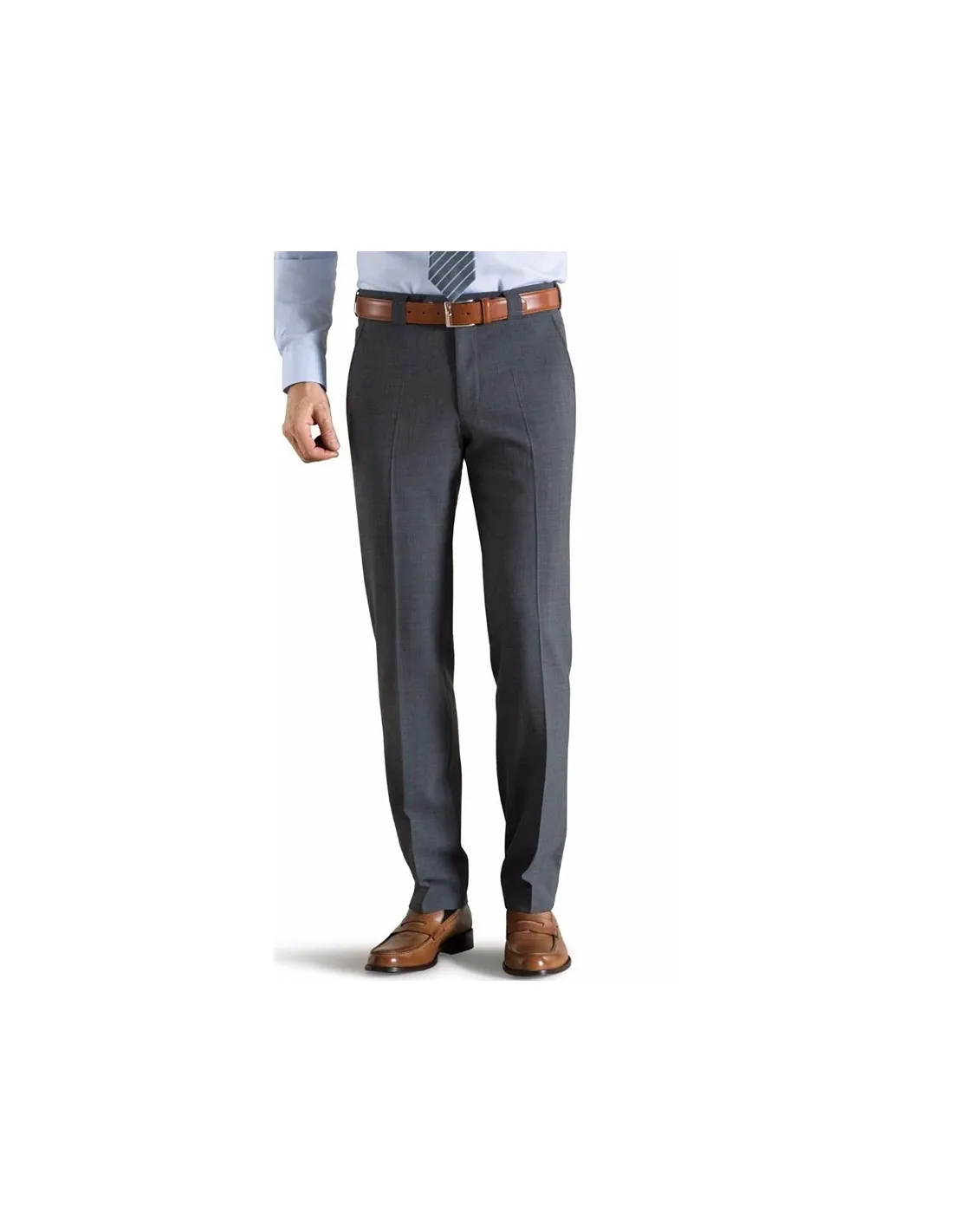 Pantalone in fresco lana tela grigio scuro p / e