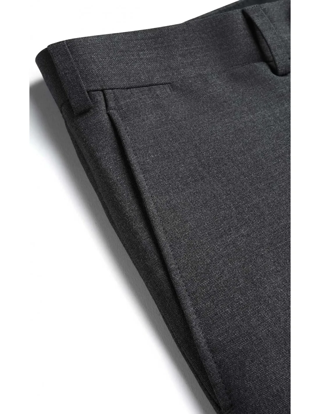 Pantalone in fresco lana tela grigio scuro p / e