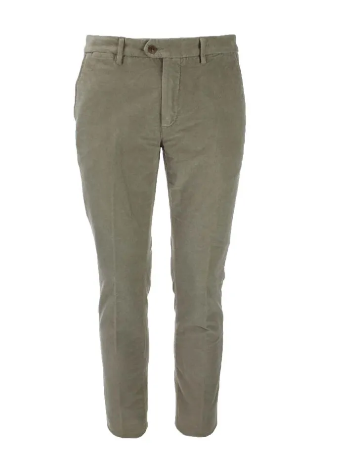 Pantalone in micro velluto diagonale stretch