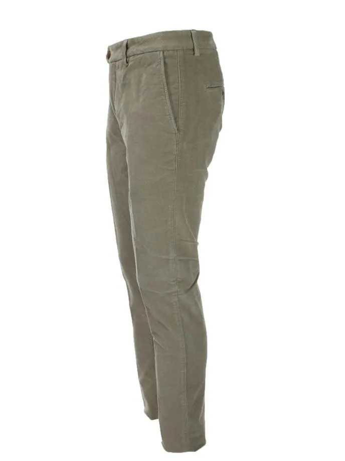 Pantalone in micro velluto diagonale stretch