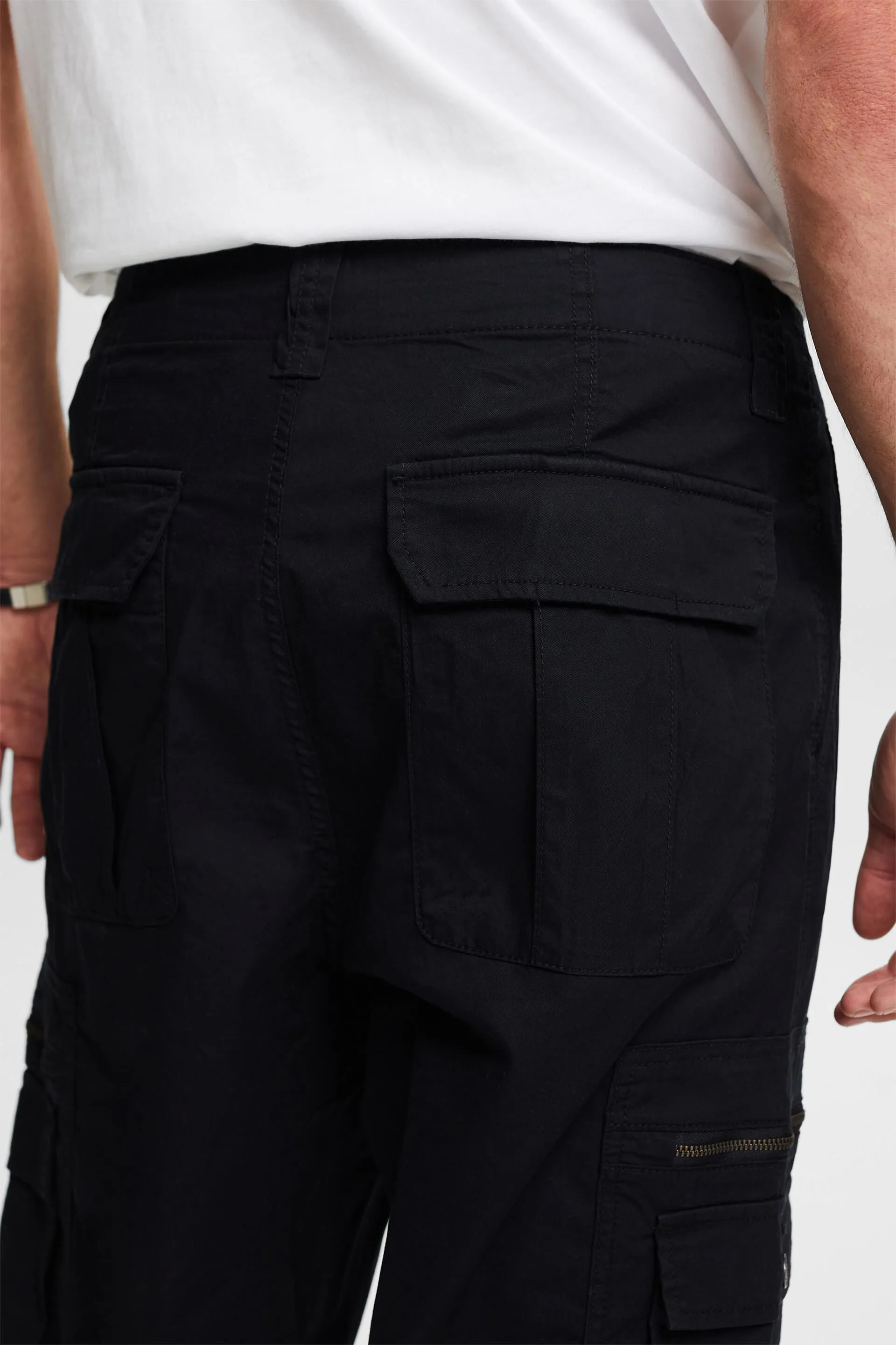 Pantaloni cargo dritti in twill