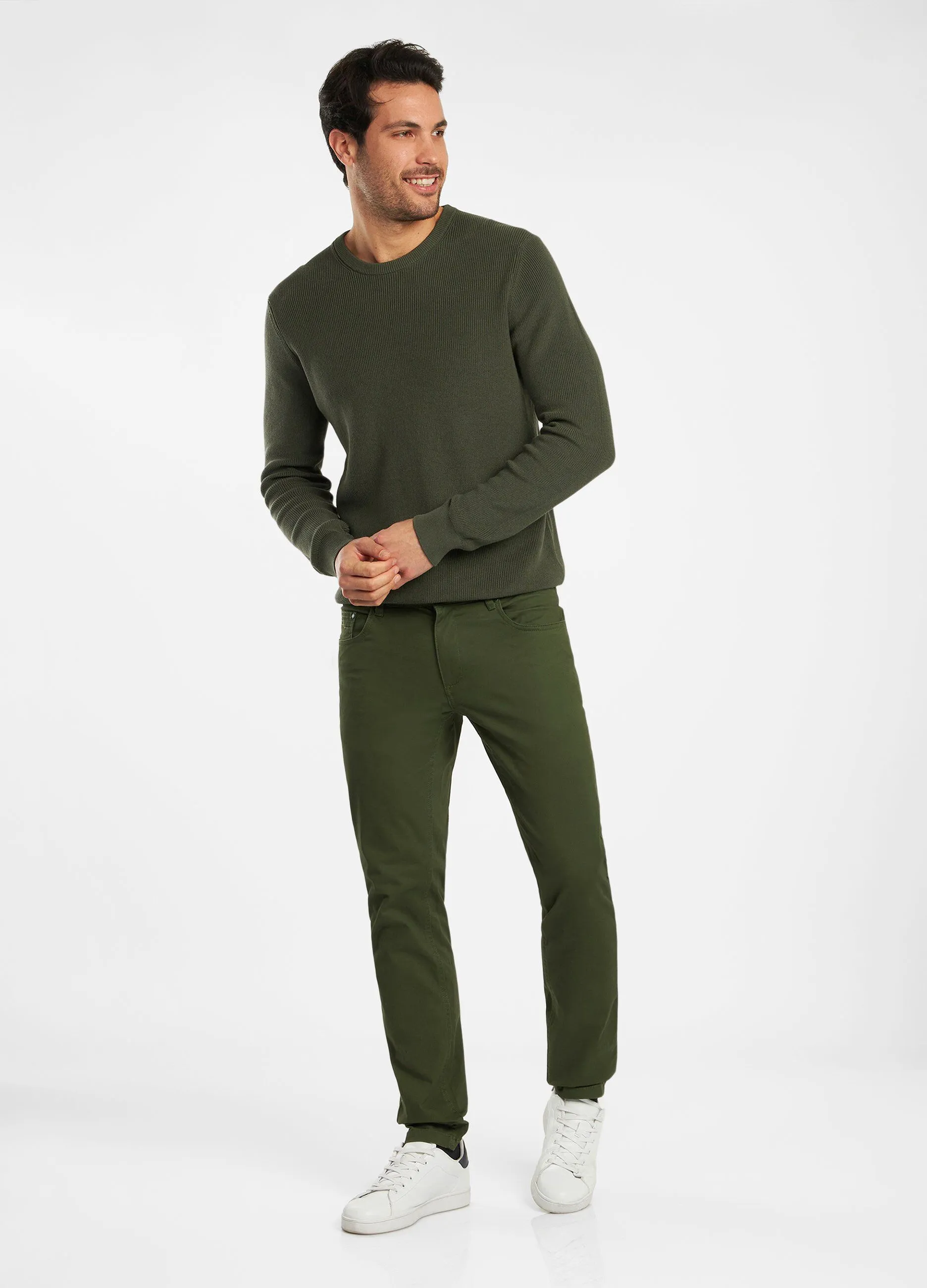 Pantaloni chino in cotone stretch uomo