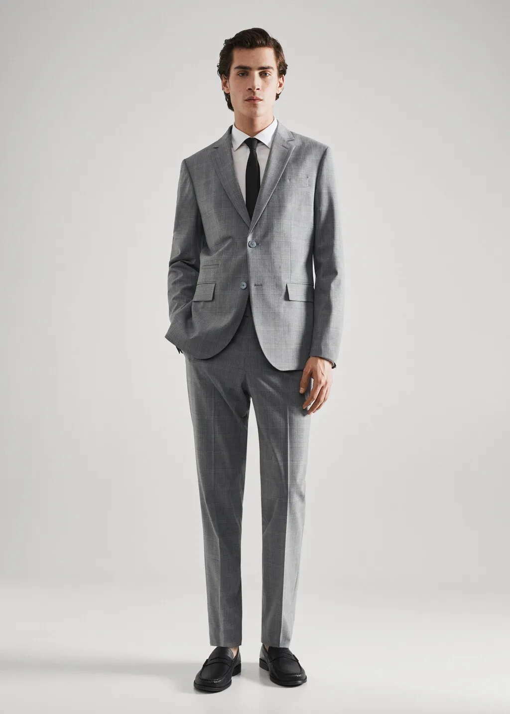 Pantaloni completo slim fit lana