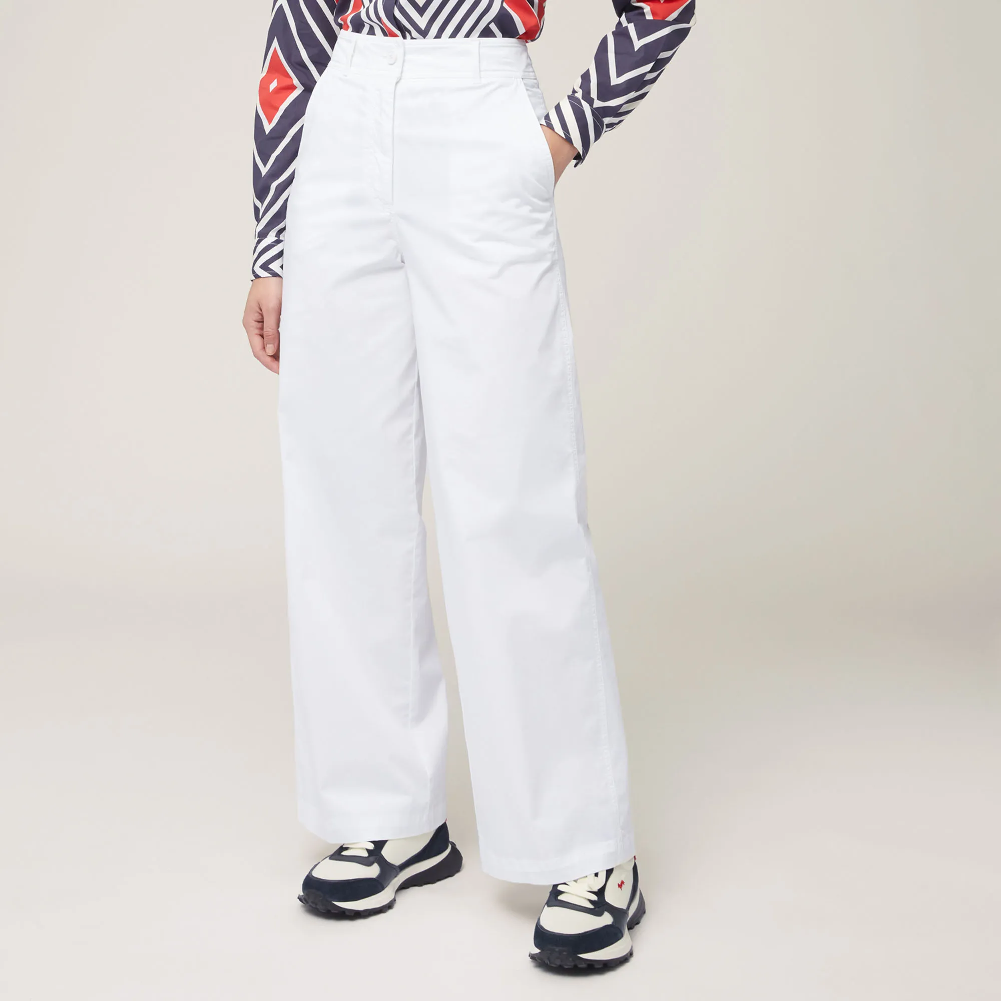Pantaloni Gamba Larga In Raso