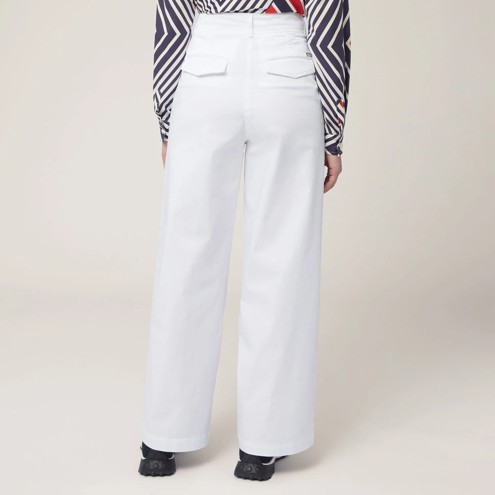 Pantaloni Gamba Larga In Raso