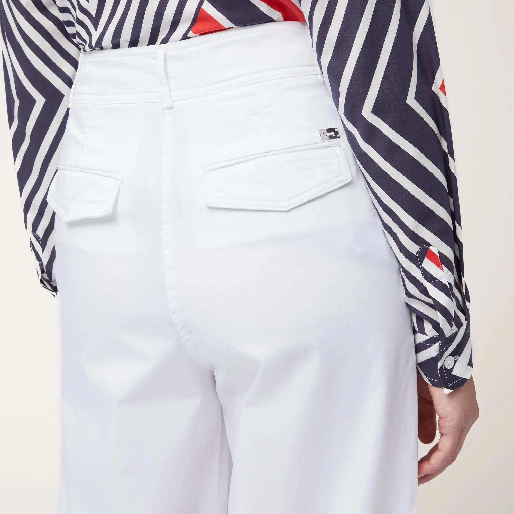 Pantaloni Gamba Larga In Raso