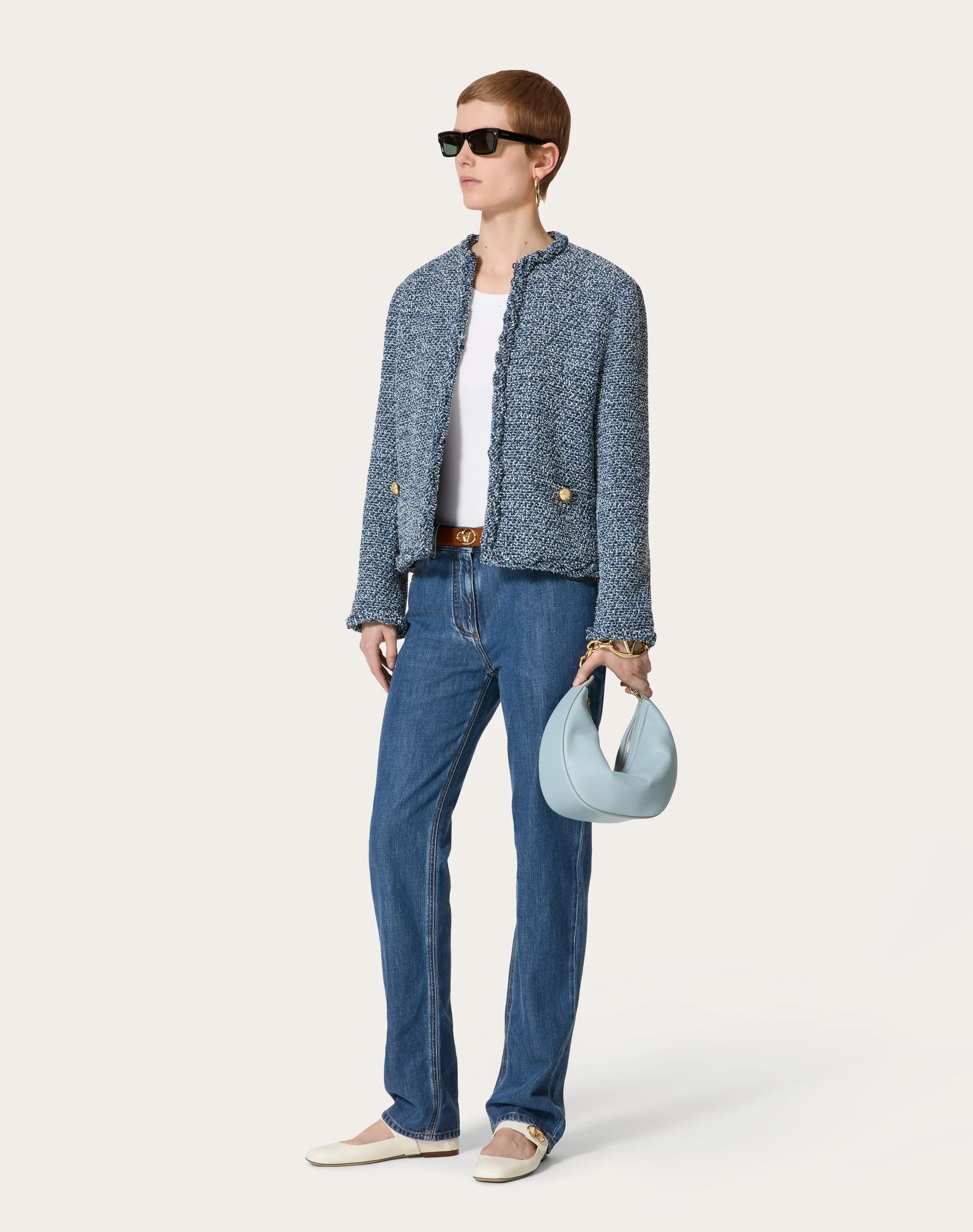 PANTALONI IN DENIM BLU MEDIO