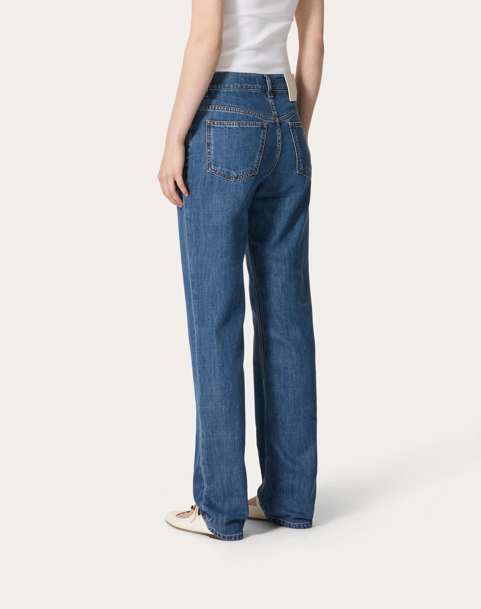 PANTALONI IN DENIM BLU MEDIO