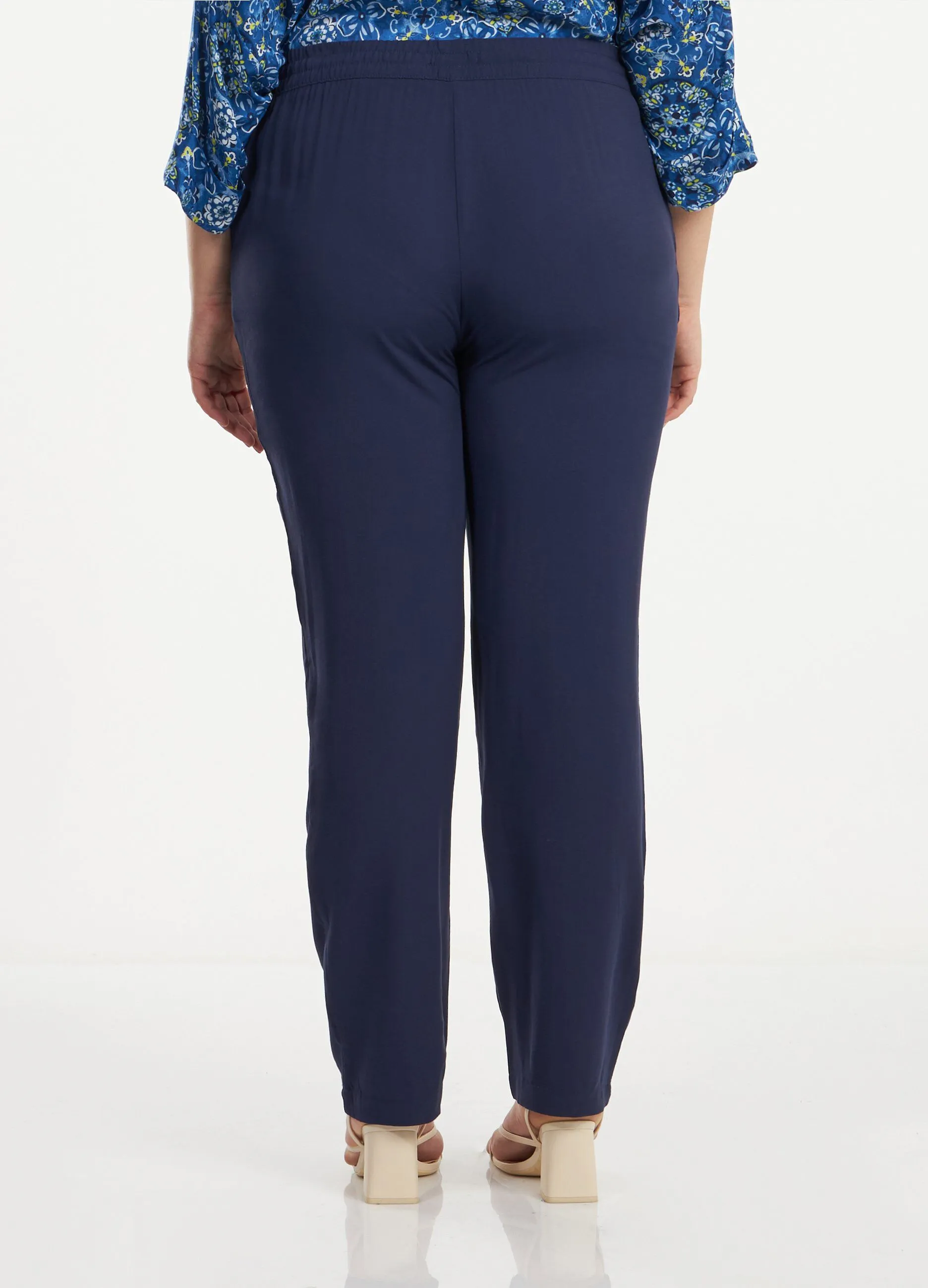 Pantaloni in pura viscosa donna curvy