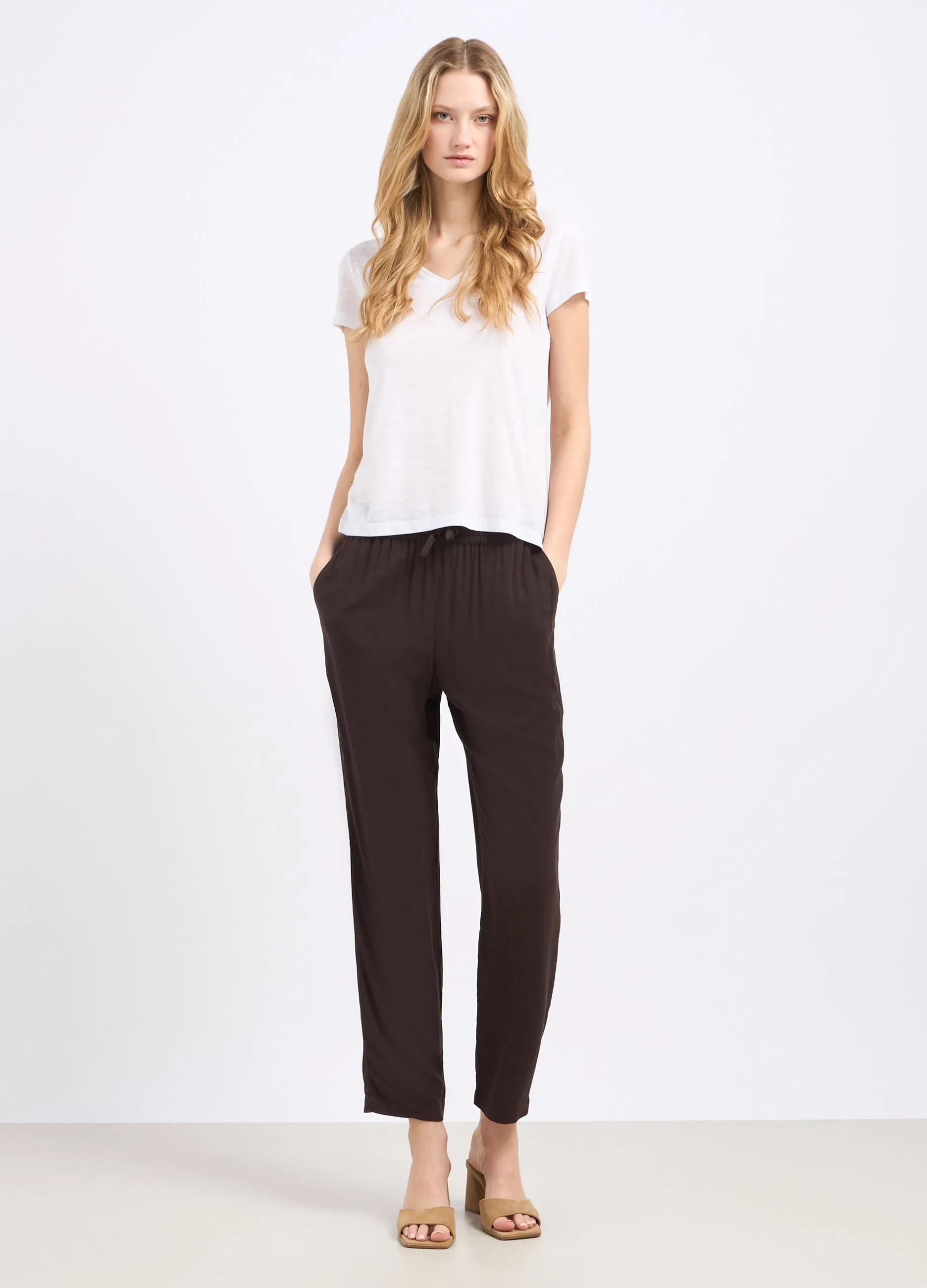 Pantaloni in pura viscosa donna