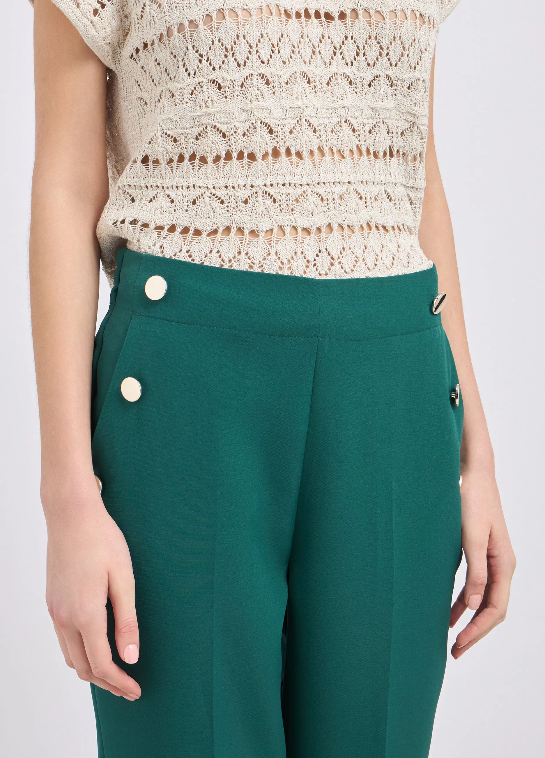 Pantaloni in tessuto stretch donna