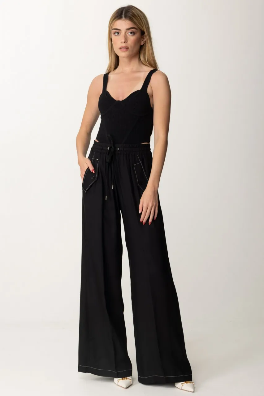 Pantaloni in twill NERO LIMOUSINE