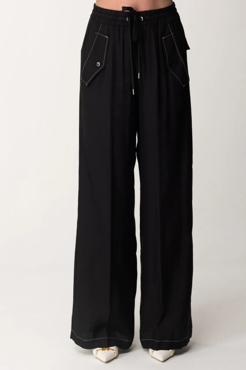 Pantaloni in twill NERO LIMOUSINE