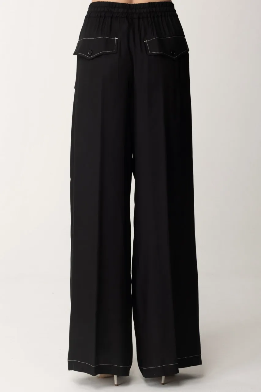 Pantaloni in twill NERO LIMOUSINE