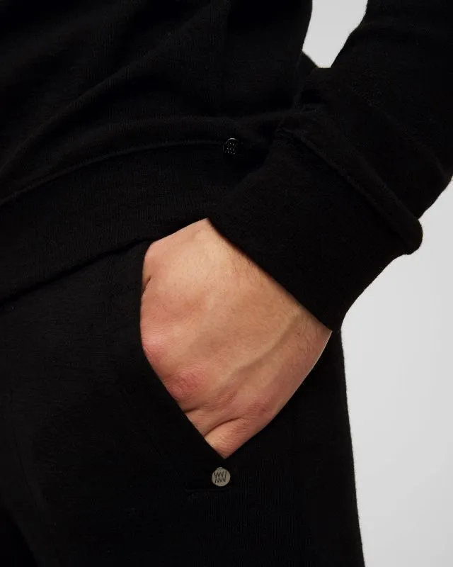 Pantaloni neri in lana da uomo We Norwegians Tind