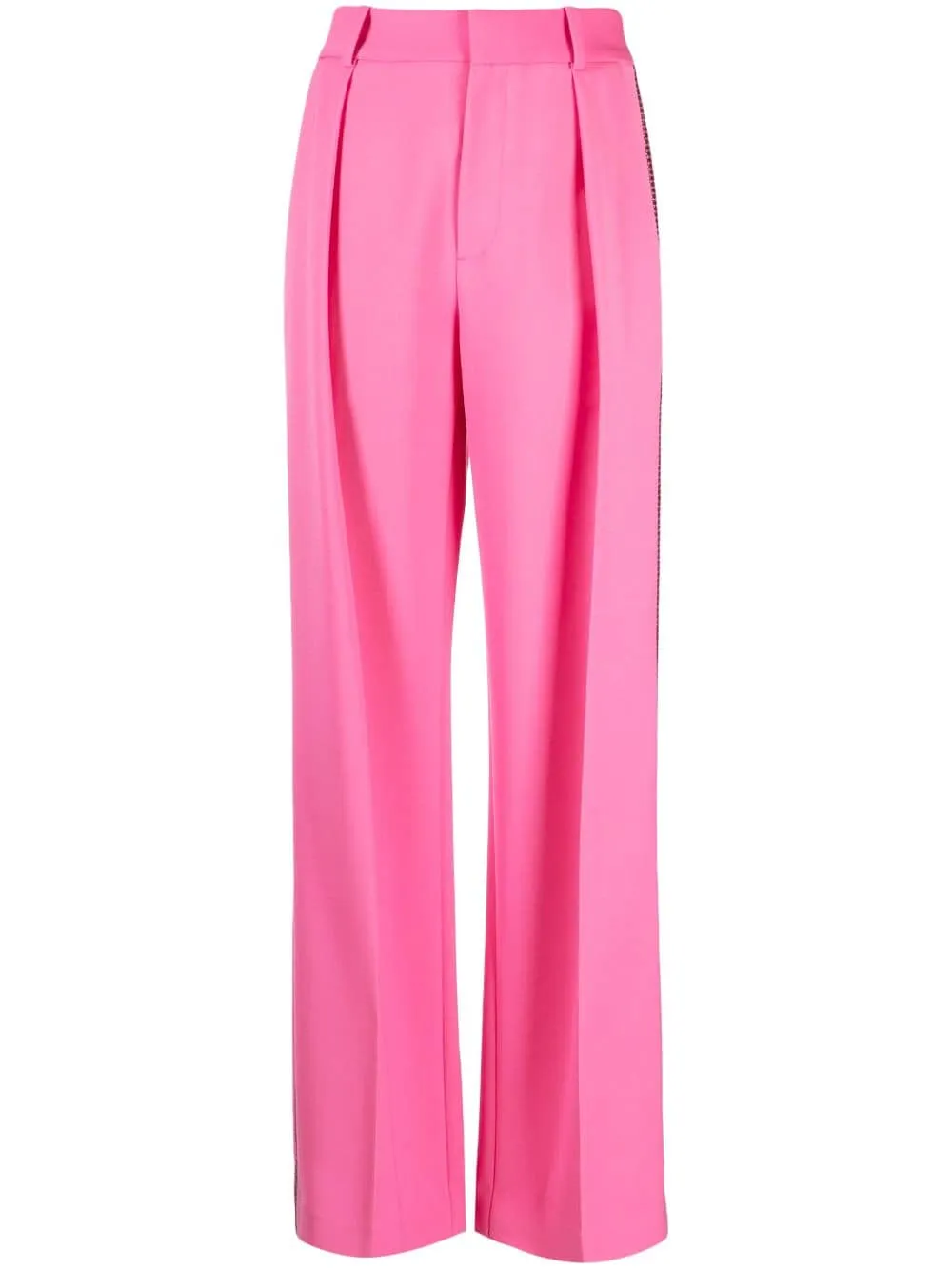 Pantaloni palazzo con decorazione in rosa - donna