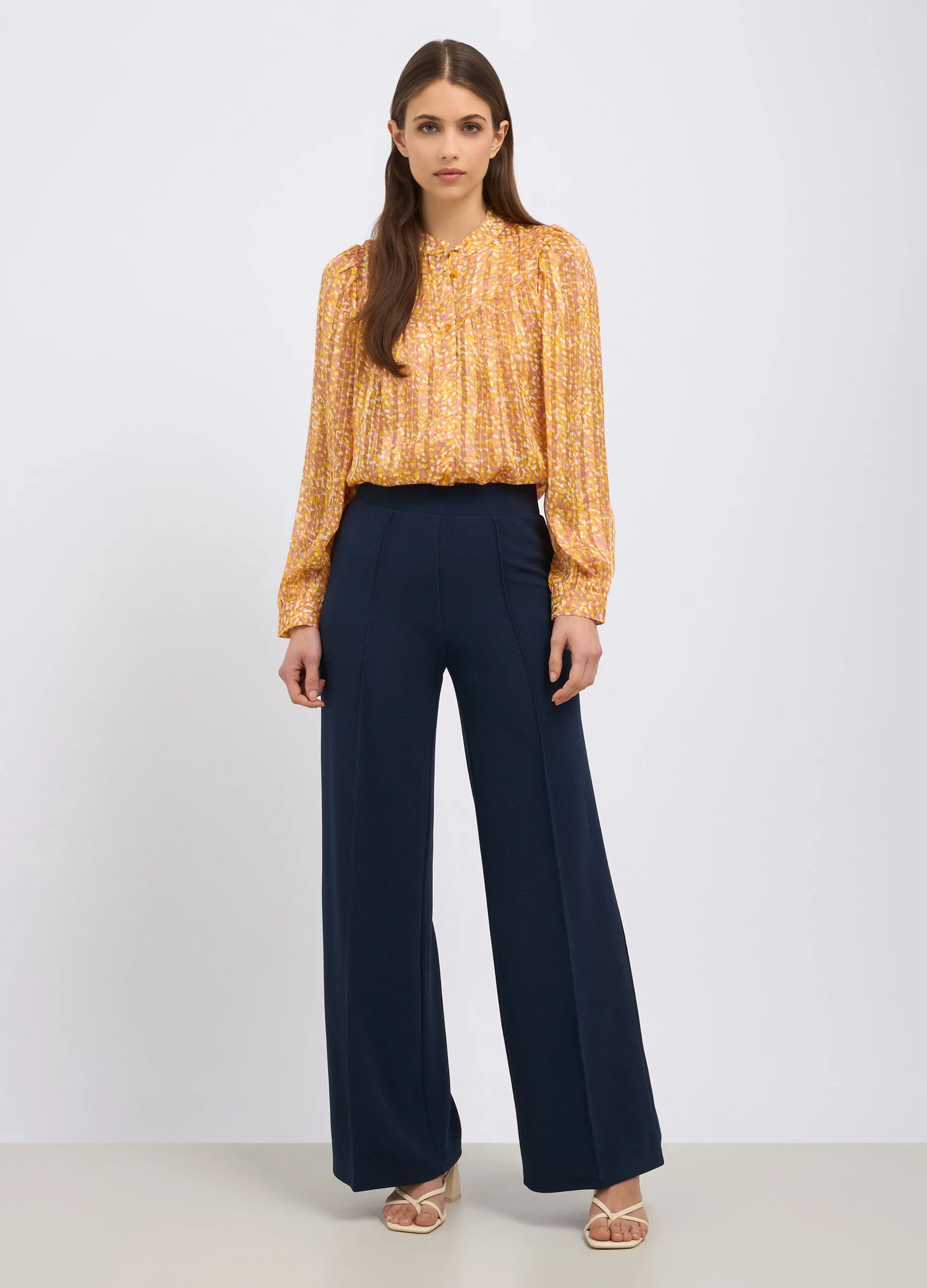 Pantaloni palazzo in crêpe donna