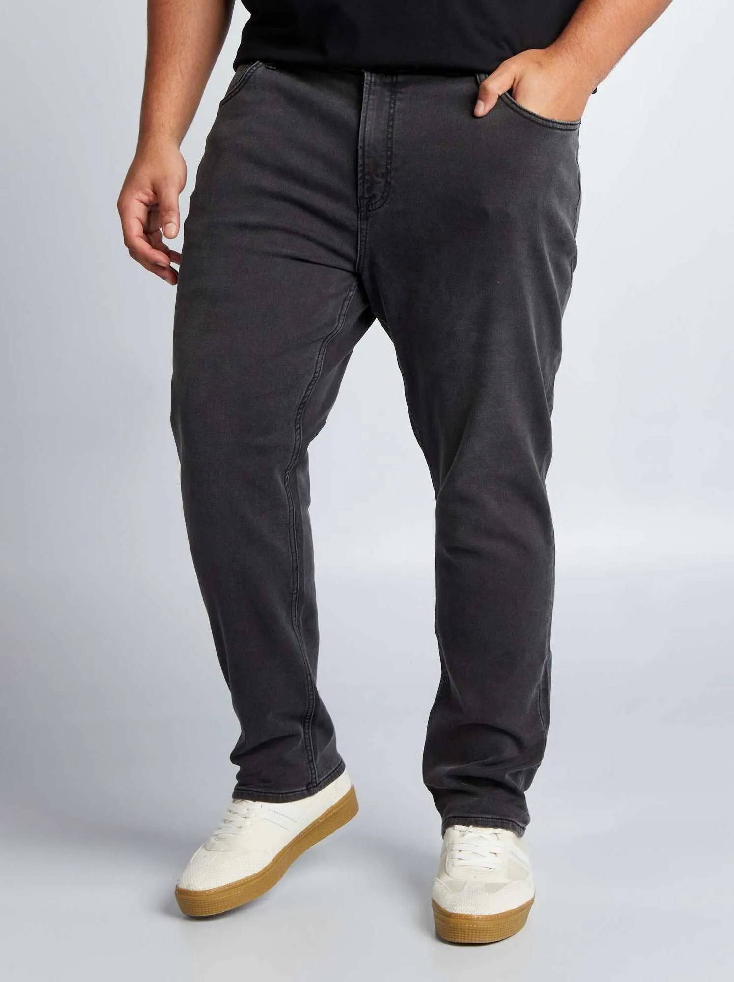 Pantaloni slim in denim - GRIGIO