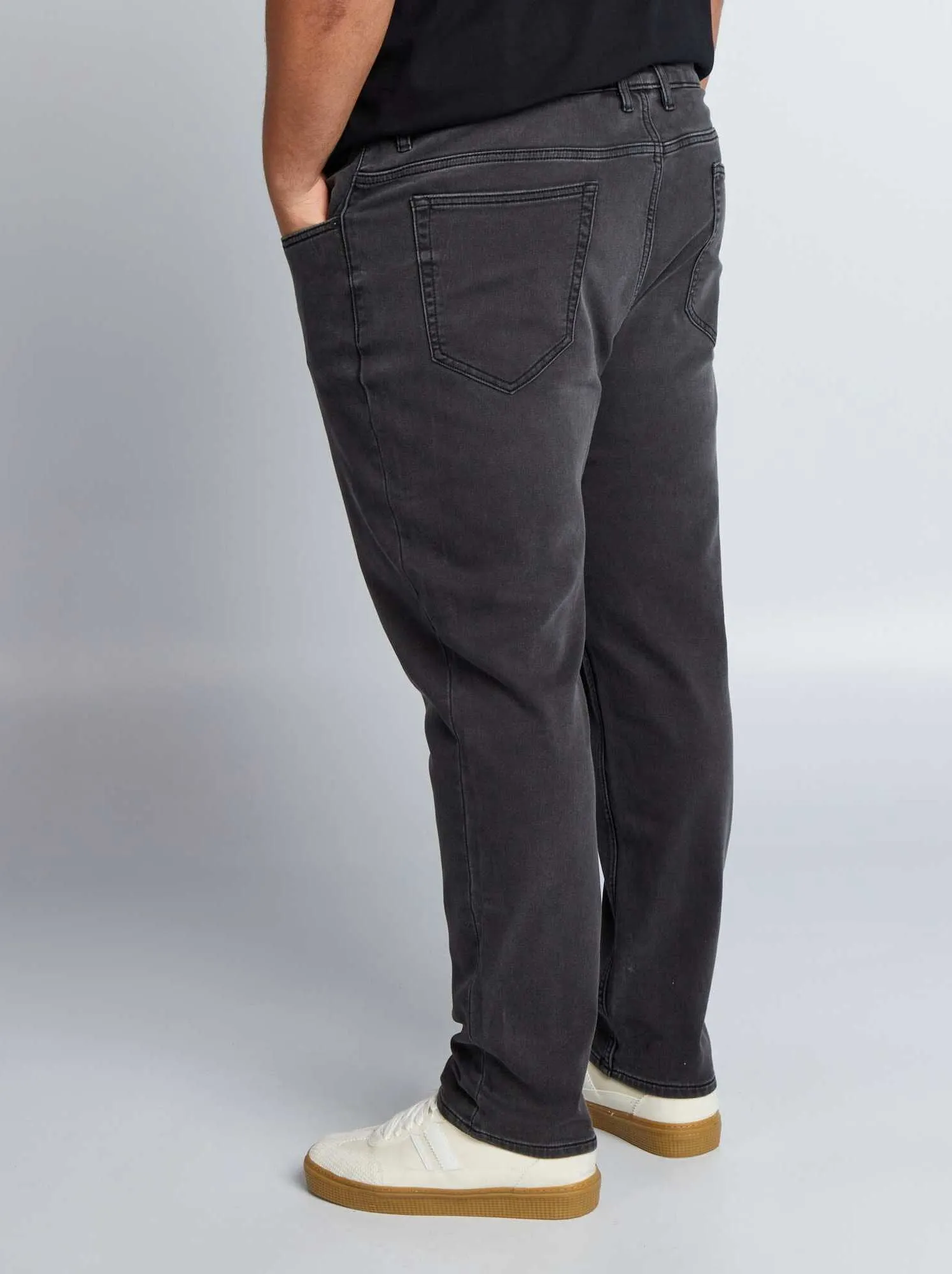 Pantaloni slim in denim - GRIGIO