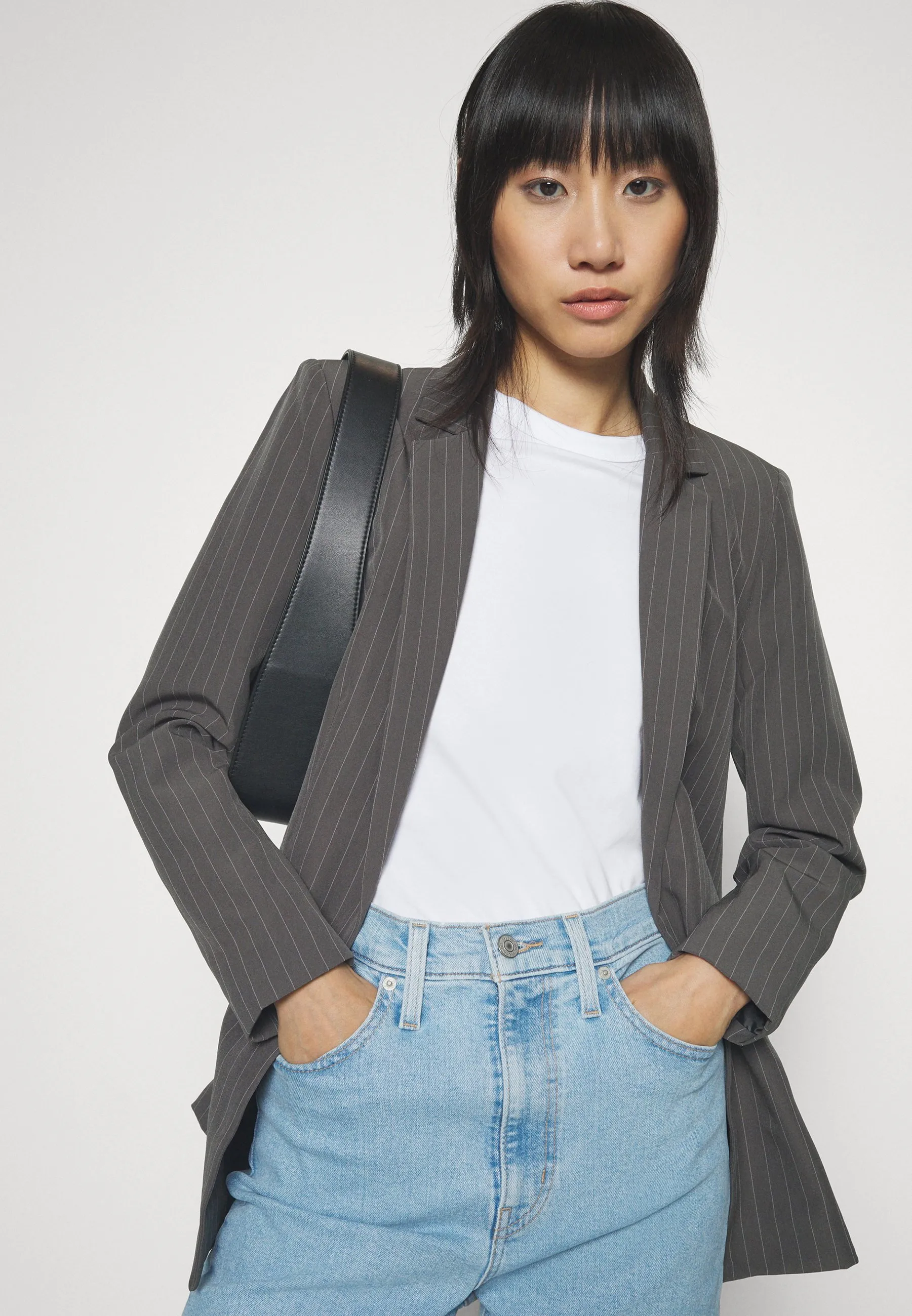 PCBOSSY LOOSE STRIPED BLAZER - Cappotto corto