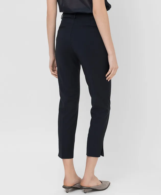 Peserico Pantaloni in lana blu navy P0461502008
