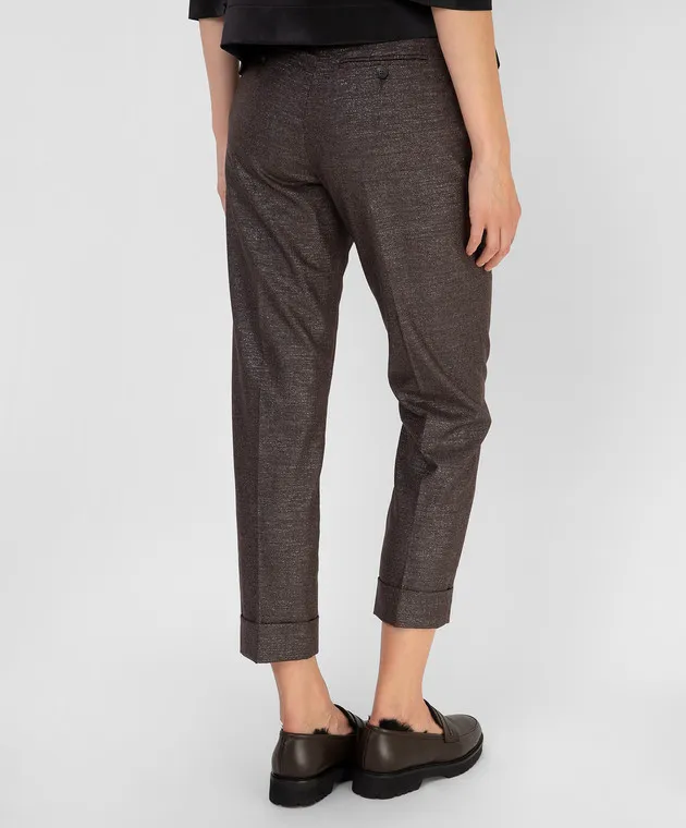Peserico Pantaloni in lana lurex beige scuro P0462508308