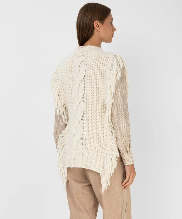 Peserico Poncho in lana con frange S98092F0309778