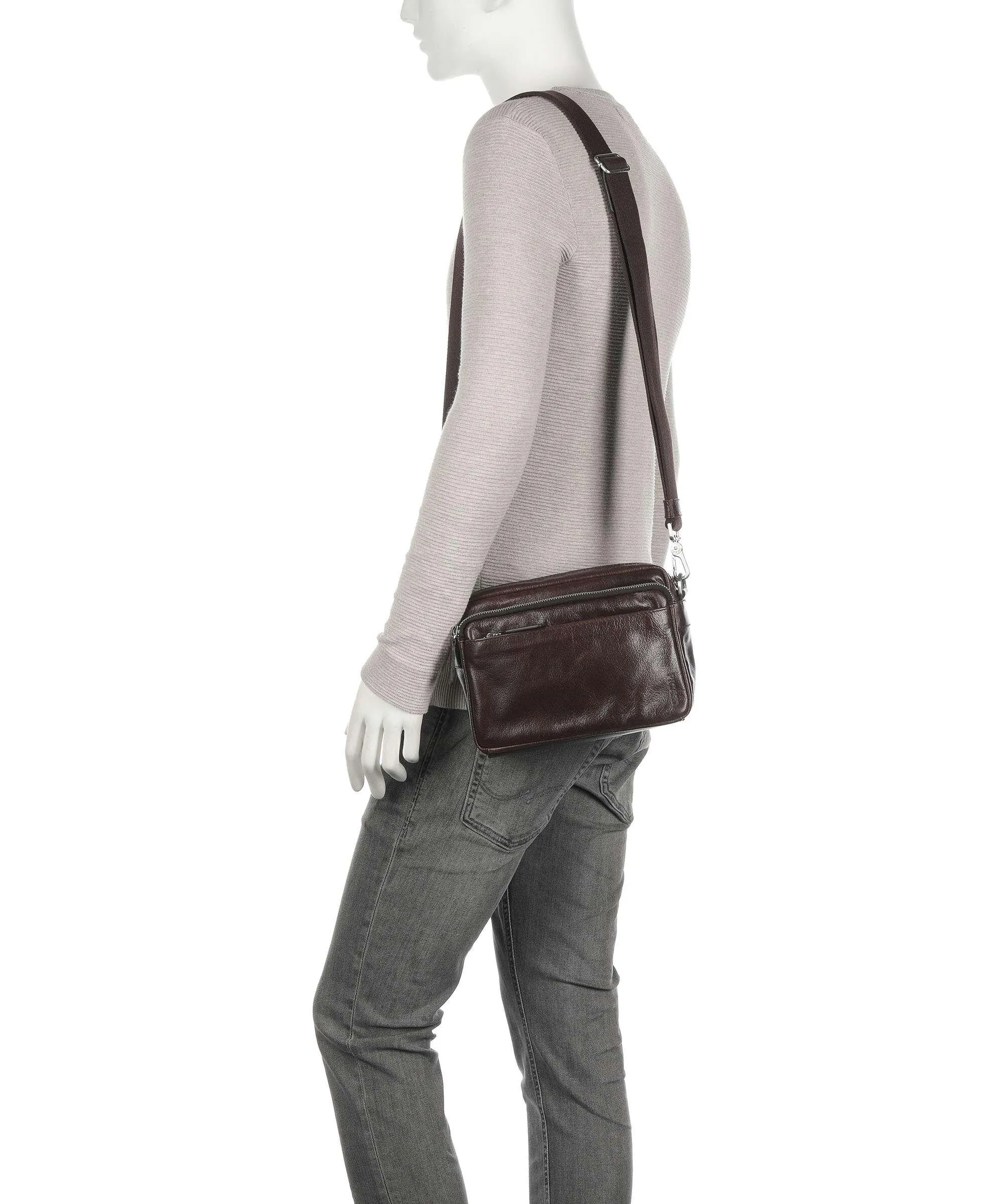  Picard Buddy Borsa a tracolla pelle di bufalo d'acqua marrone scuro  