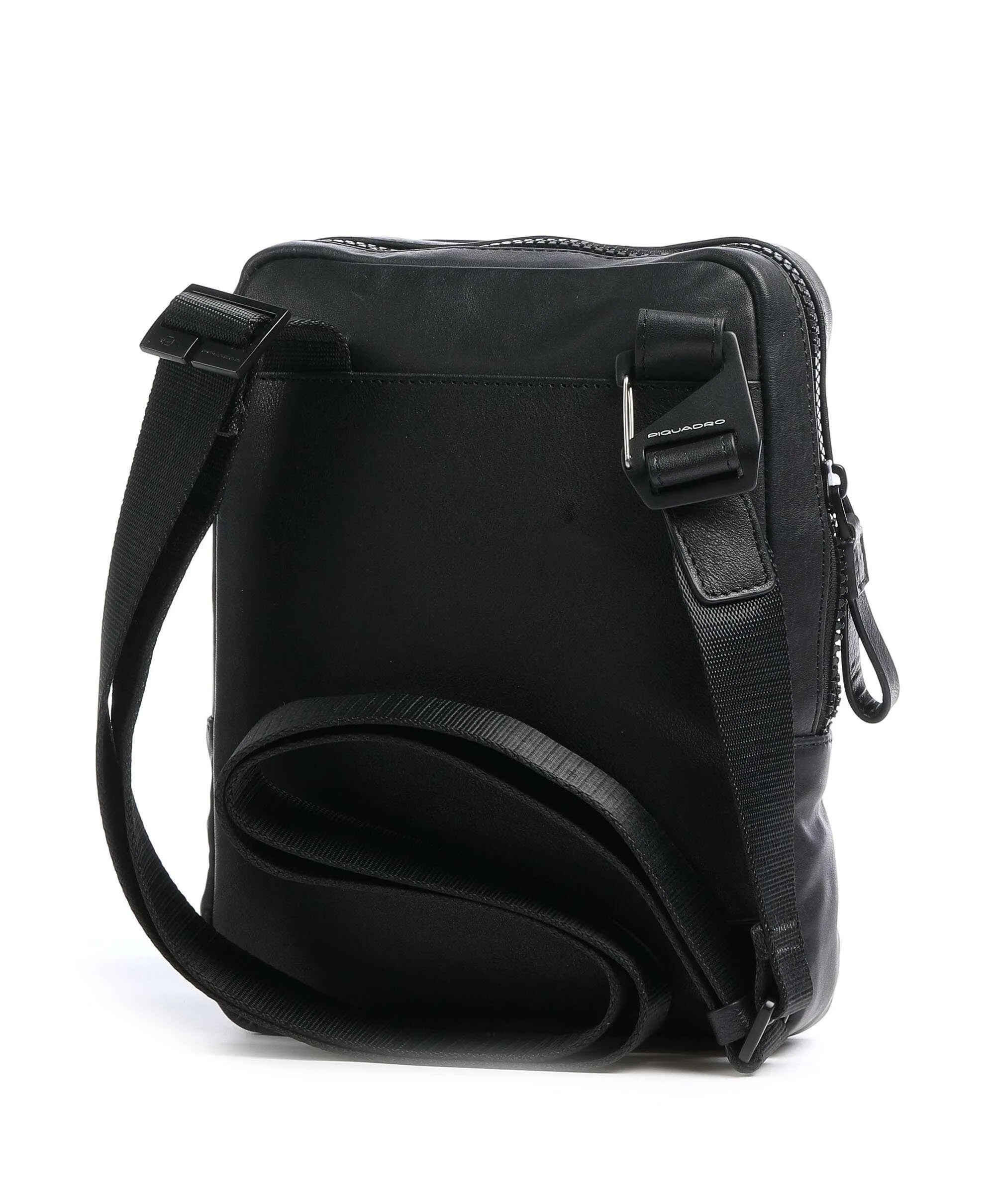  Piquadro Harper Borsa a tracolla pelle a grana fine nero  