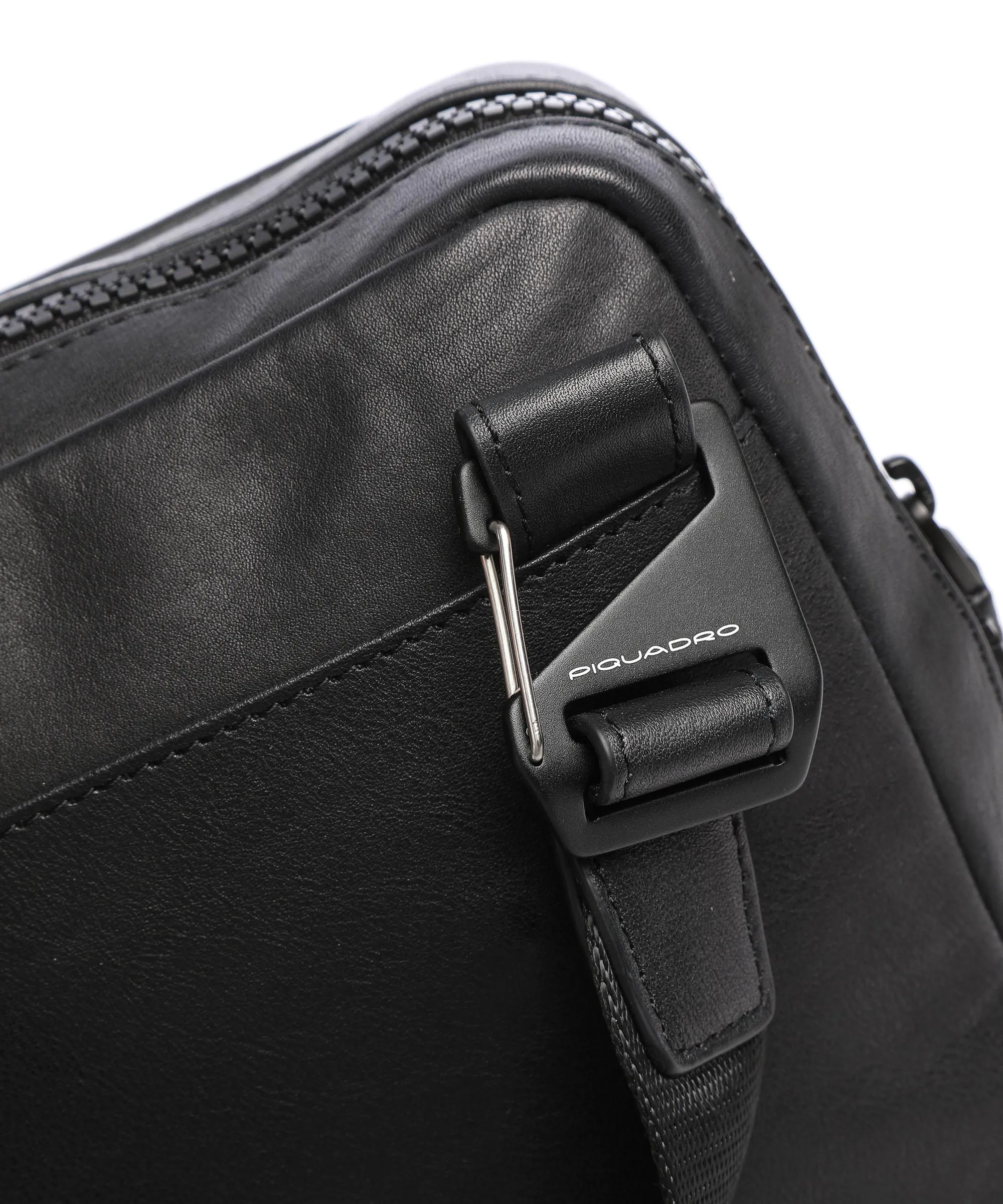  Piquadro Harper Borsa a tracolla pelle a grana fine nero  